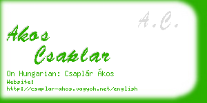 akos csaplar business card